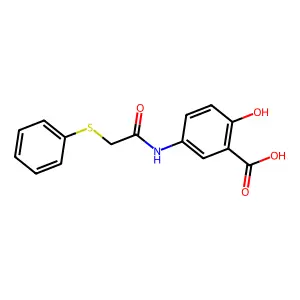 2-Hydroxy-5-{[(phenylsulfanyl)acetyl]amino}benzoic acid structure