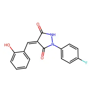 1-(4-Fluorophenyl)-4-(2-hydroxybenzylidene)-3,5-pyrazolidinedione structure