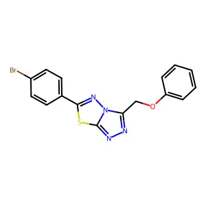 6-(4-Bromophenyl)-3-(phenoxymethyl)-[1,2,4]triazolo[3,4-b][1,3,4]thiadiazole structure