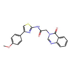 N-[4-(4-methoxyphenyl)-1,3-thiazol-2-yl]-2-(4-oxoquinazolin-3-yl)acetamide structure