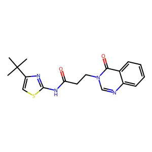 N-(4-tert-butyl-1,3-thiazol-2-yl)-3-(4-oxoquinazolin-3-yl)propanamide structure