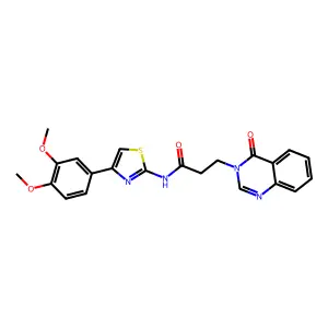 N-[4-(3,4-dimethoxyphenyl)-1,3-thiazol-2-yl]-3-(4-oxoquinazolin-3-yl)propanamide structure