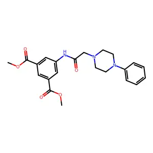 Methyl 3-(methoxycarbonyl)-5-(2-(4-phenylpiperazinyl)acetylamino)benzoate structure