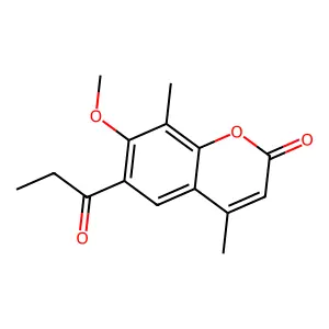 7-methoxy-4,8-dimethyl-6-propionyl-2H-chromen-2-one structure