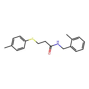 N-(2-methylbenzyl)-3-[(4-methylphenyl)sulfanyl]propanamide structure