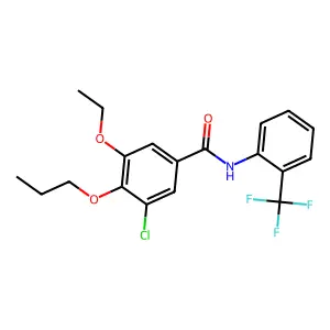 3-chloro-5-ethoxy-4-propoxy-N-[2-(trifluoromethyl)phenyl]benzamide structure