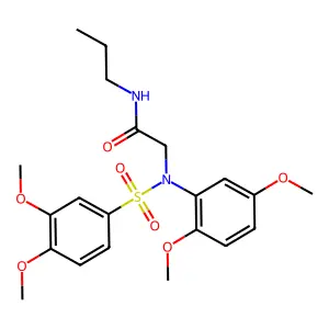 2-(N-(3,4-dimethoxyphenyl)sulfonyl-2,5-dimethoxyanilino)-N-propylacetamide structure