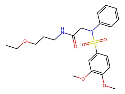 2-{[(3,4-dimethoxyphenyl)sulfonyl]anilino}-N-(3-ethoxypropyl)acetamide structure