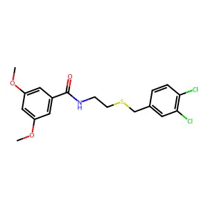 N-{2-[(3,4-dichlorobenzyl)sulfanyl]ethyl}-3,5-dimethoxybenzamide structure