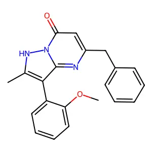 5-benzyl-3-(2-methoxyphenyl)-2-methylpyrazolo[1,5-a]pyrimidin-7(4H)-one structure