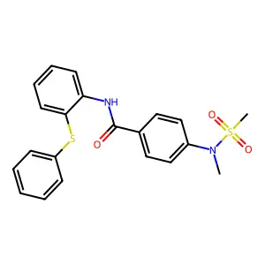 4-[methyl(methylsulfonyl)amino]-N-[2-(phenylsulfanyl)phenyl]benzamide structure