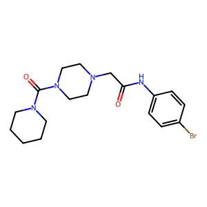 N-(4-bromophenyl)-2-[4-(piperidine-1-carbonyl)piperazin-1-yl]acetamide structure