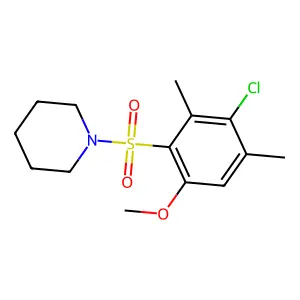 4-Chloro-3,5-dimethyl-2-(1-piperidinylsulfonyl)phenyl methyl ether structure