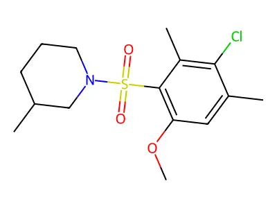 1-(3-Chloro-6-methoxy-2,4-dimethylphenyl)sulfonyl-3-methylpiperidine structure