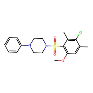 1-((3-Chloro-6-methoxy-2,4-dimethylphenyl)sulfonyl)-4-phenylpiperazine structure