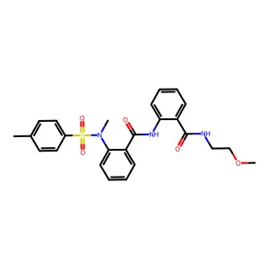 N-(2-{[(2-methoxyethyl)amino]carbonyl}phenyl)-2-{methyl[(4-methylphenyl)sulfonyl]amino}benzamide structure