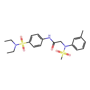 N-{4-[(diethylamino)sulfonyl]phenyl}-2-[3-methyl(methylsulfonyl)anilino]acetamide structure