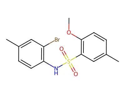 N-(2-bromo-4-methylphenyl)-2-methoxy-5-methylbenzenesulfonamide structure
