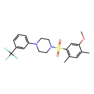 1-((5-methoxy-2,4-dimethylphenyl)sulfonyl)-4-(3-(trifluoromethyl)phenyl)piperazine structure