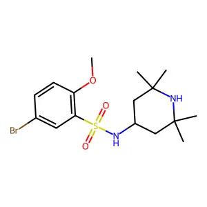 5-bromo-2-methoxy-N-(2,2,6,6-tetramethylpiperidin-4-yl)benzenesulfonamide structure