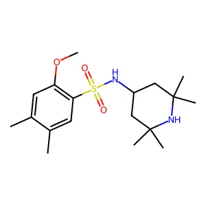 2-methoxy-4,5-dimethyl-N-(2,2,6,6-tetramethylpiperidin-4-yl)benzenesulfonamide structure