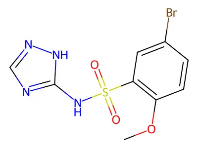 5-bromo-2-methoxy-N-(1H-1,2,4-triazol-3-yl)benzenesulfonamide structure