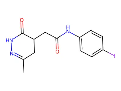 N-(4-iodophenyl)-2-(3-methyl-6-oxo-4,5-dihydro-1H-pyridazin-5-yl)acetamide structure