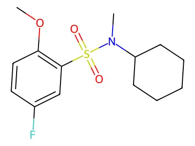N-cyclohexyl-5-fluoro-2-methoxy-N-methylbenzenesulfonamide structure