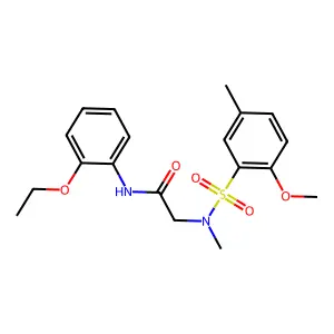 N-(2-ethoxyphenyl)-2-[(2-methoxy-5-methylphenyl)sulfonyl-methylamino]acetamide structure