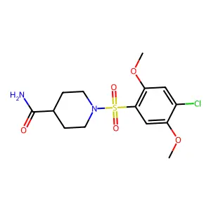 1-(4-Chloro-2,5-dimethoxyphenyl)sulfonylpiperidine-4-carboxamide structure