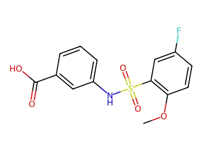 3-{[(5-Fluoro-2-methoxyphenyl)sulfonyl]amino}benzoic acid structure