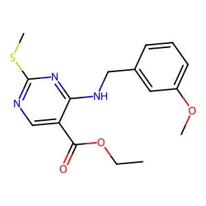 Ethyl 4-[(3-methoxybenzyl)amino]-2-(methylsulfanyl)-5-pyrimidinecarboxylate structure