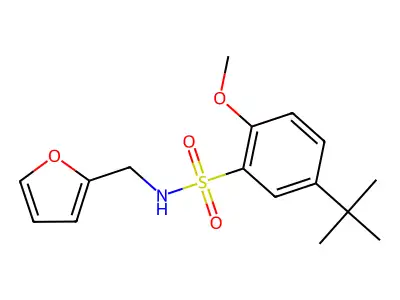 5-tert-butyl-N-(2-furylmethyl)-2-methoxybenzenesulfonamide structure