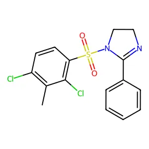 1-((2,4-dichloro-3-methylphenyl)sulfonyl)-2-phenyl-4,5-dihydro-1H-imidazole structure