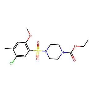 Ethyl 4-[(5-chloro-2-methoxy-4-methylphenyl)sulfonyl]piperazinecarboxylate structure