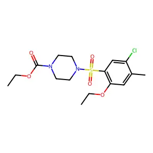 Ethyl 4-[(5-chloro-2-ethoxy-4-methylphenyl)sulfonyl]piperazinecarboxylate structure