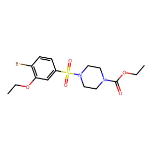 Ethyl 4-[(4-bromo-3-ethoxyphenyl)sulfonyl]piperazinecarboxylate structure