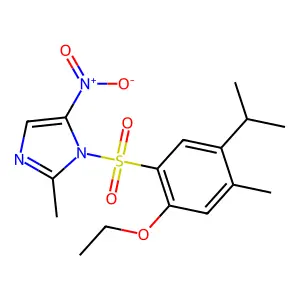 1-((2-ethoxy-5-isopropyl-4-methylphenyl)sulfonyl)-2-methyl-5-nitro-1H-imidazole structure