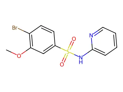 4-bromo-3-methoxy-N-pyridin-2-ylbenzenesulfonamide structure