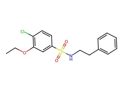4-chloro-3-ethoxy-N-(2-phenylethyl)benzenesulfonamide structure