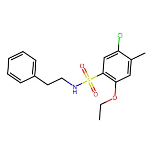 5-chloro-2-ethoxy-4-methyl-N-(2-phenylethyl)benzenesulfonamide structure