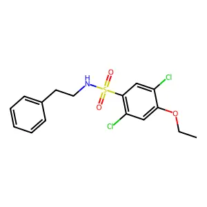 2,5-dichloro-4-ethoxy-N-(2-phenylethyl)benzenesulfonamide structure