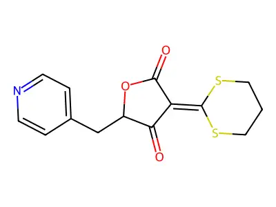 3-(1,3-Dithian-2-ylidene)-5-(pyridin-4-ylmethyl)oxolane-2,4-dione structure