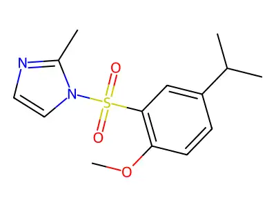 1-((5-isopropyl-2-methoxyphenyl)sulfonyl)-2-methyl-1H-imidazole structure