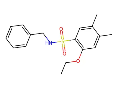 N-benzyl-2-ethoxy-4,5-dimethylbenzenesulfonamide structure
