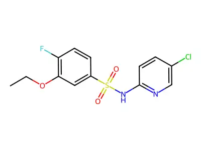 N-(5-chloro-2-pyridinyl)-3-ethoxy-4-fluorobenzenesulfonamide structure