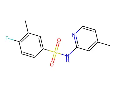 4-fluoro-3-methyl-N-(4-methylpyridin-2-yl)benzenesulfonamide structure