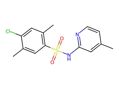 4-chloro-2,5-dimethyl-N-(4-methyl-2-pyridinyl)benzenesulfonamide structure