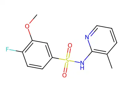4-fluoro-3-methoxy-N-(3-methylpyridin-2-yl)benzene-1-sulfonamide structure