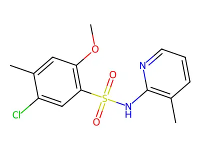 5-chloro-2-methoxy-4-methyl-N-(3-methyl-2-pyridinyl)benzenesulfonamide structure